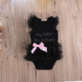 0-18 hónapos Baby Girls My Little Black Dress Csipke Body Rump újszülött csecsemőknek Lányoknak Ujjatlan Jumpsuits Princess