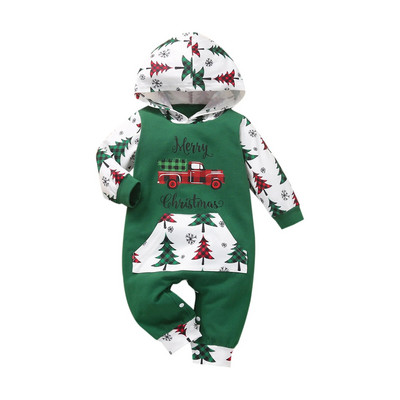 Ma&Baby 0-12M 1. karácsonyi újszülött baba kisfiú jumpsuit Aranyos szarvas autós nyomat hosszú ujjú nadrág karácsonyi jelmez D84