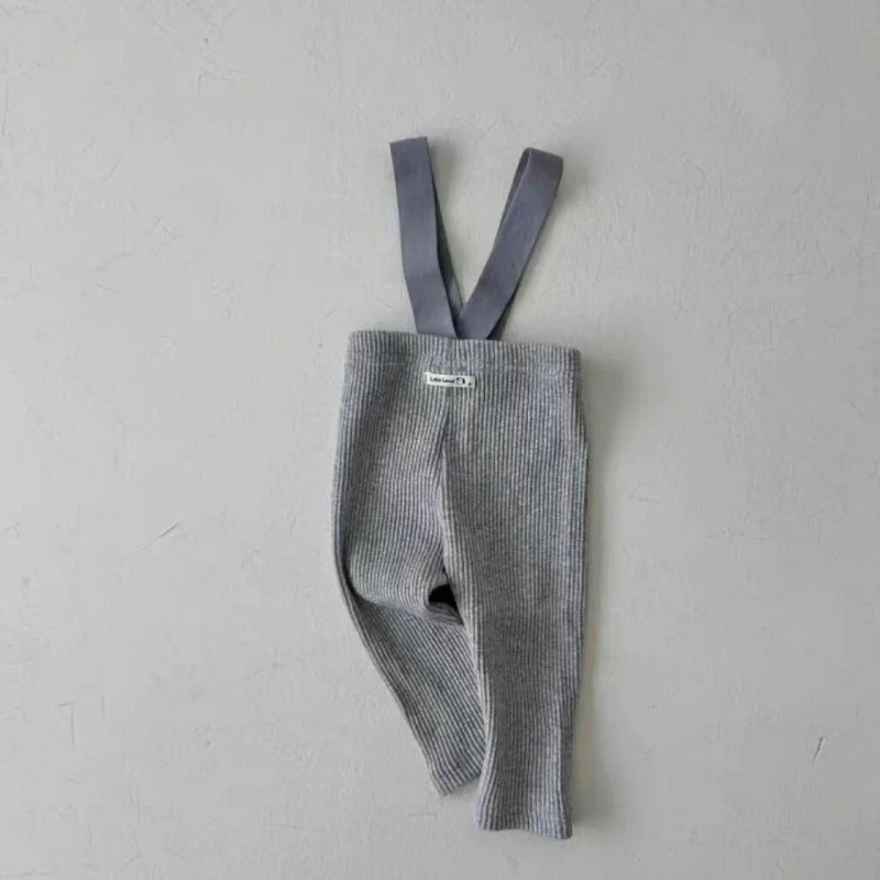 7716 Korean Ins Baby Pants 2023 Jesen Nove jednobojne hlače s naramenicama Djevojačke uske hlače na tregere Modne hlače za fotografije