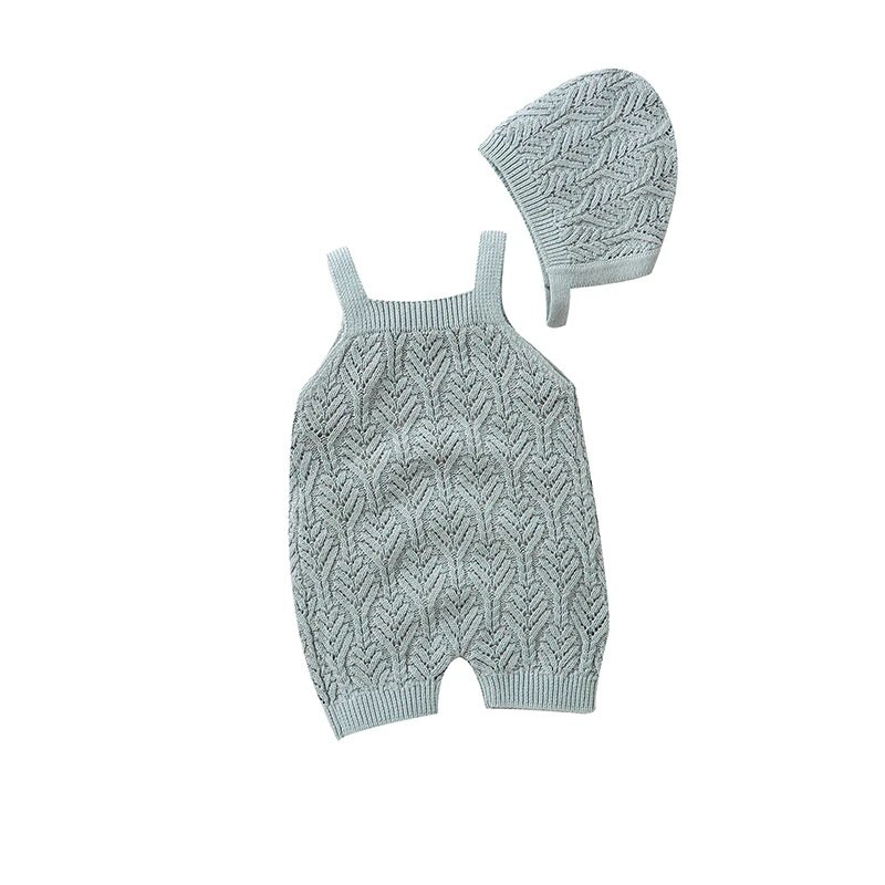 Hlače bez rukava za novorođenčad za djevojčice u jednoj boji posvećenog lišća za ljeto, prozračni kombinezon za dojenčad 0-18 mjeseci