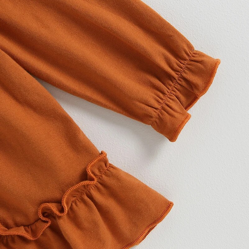 Деца, момичета, 2 бр. Летни дрехи с волани, Костюм, Бебешка рокля с дълъг ръкав, Горнища, Комплект къси панталони, Детски дрехи, Тоалети