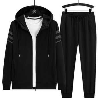 Ζακέτα με κουκούλα + παντελόνι ανδρική φόρμα 2 τεμαχίων Ανοιξιάτικο φθινόπωρο Ανδρικό φαρδύ κοστούμι Streetwear Sports Joggers Φούτερ Ανδρικό