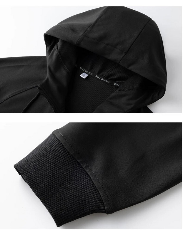 Жилетка с качулка + панталон Анцуг Мъжки комплект от 2 части Пролет Есен Мъжки свободен костюм Streetwear Спортни джоггери Спортни панталони Костюм Мъжки