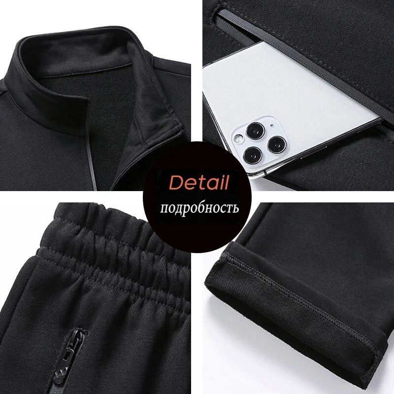 Пролет Есен Мъжки Ежедневни Спортни Джогери Анцузи Комплекти Мъжки Спортни Анцузи Фитнес Костюми Комплекти от 2 Части Мъжки Плюс Размер 8XL