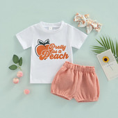 Ma & Baby 0-24M szett Baju Bayi Perempuan Bayi Baru Lahir póló Lucu Musim Panas Atasan Celana Pendek Pakaian Balita Perempuan D01