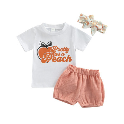 Ma & Baby 0-24M szett Baju Bayi Perempuan Bayi Baru Lahir póló Lucu Musim Panas Atasan Celana Pendek Pakaian Balita Perempuan D01