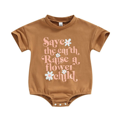 Ma & Bayi 0-24M Romper Bayi Bayi Baru Lahir Balita Laki-laki Perempuan Jumpsuit Huruf Musim Panas Sunsuit Pakaian Bermain D01