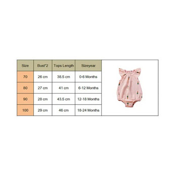 Гащеризони за бебета и момичета, летни унисекс, новородени, момичета без ръкави, цял гащеризон с принт Бебешки памучен лен, меки дрехи
