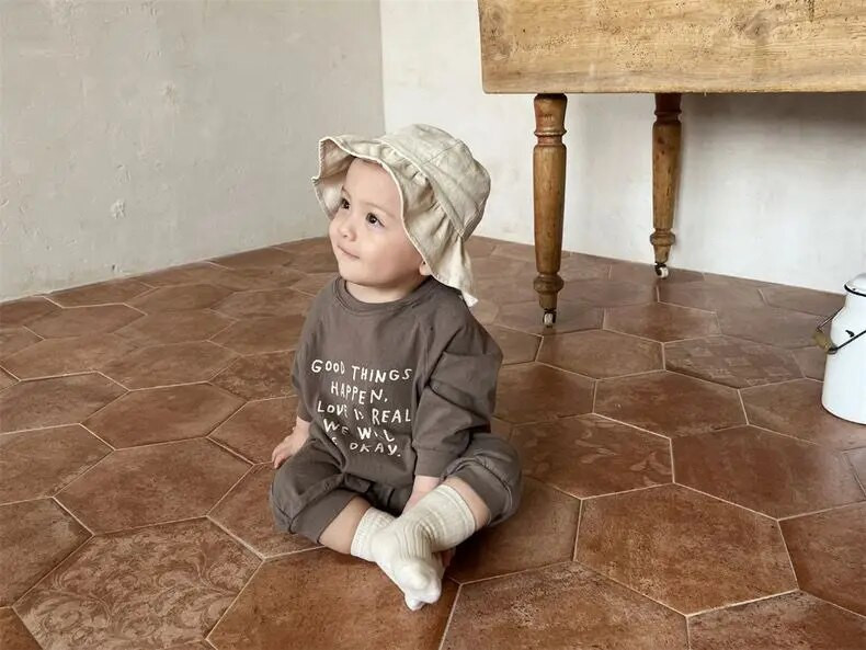 7826 Odjeća za novorođenčad Dječji kombinezon 2023 Jesen Novo jednostavno jednodijelna odjeća za dječake Jednodijelna odjeća za penjanje Ležerna odjeća