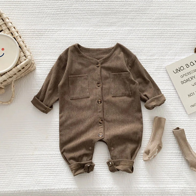 3023C Baba Jumpsuit 2022 Őszi új Divatos kisfiú kordbársony egyrészes ruhák Alkalmi bő mászóruhák