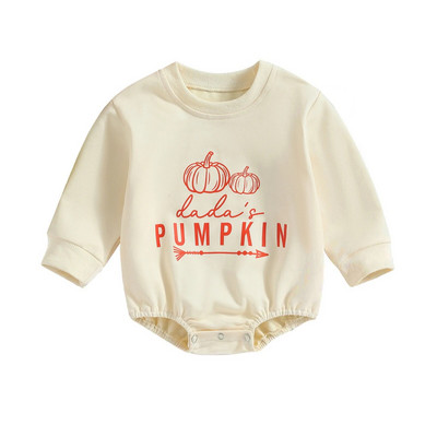 ma&baby 0-24M Halloween Újszülött Kisgyermek Kisfiú Lány Romper Letter Töknyomat Hosszú ujjú Jumpsuit játszóruha jelmezek