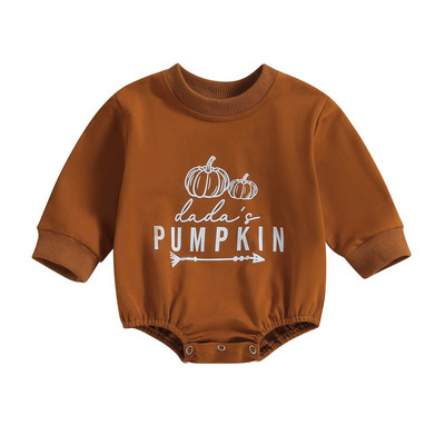 ma&baby 0-24M Halloween Újszülött Kisgyermek Kisfiú Lány Romper Letter Töknyomat Hosszú ujjú Jumpsuit játszóruha jelmezek