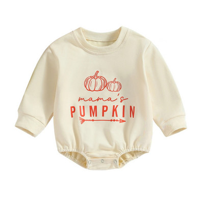 ma&baby 0-24M Halloween Újszülött Kisgyermek Kisfiú Lány Romper Letter Töknyomat Hosszú ujjú Jumpsuit játszóruha jelmezek