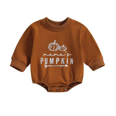 ma&baby 0-24M Halloween Újszülött Kisgyermek Kisfiú Lány Romper Letter Töknyomat Hosszú ujjú Jumpsuit játszóruha jelmezek