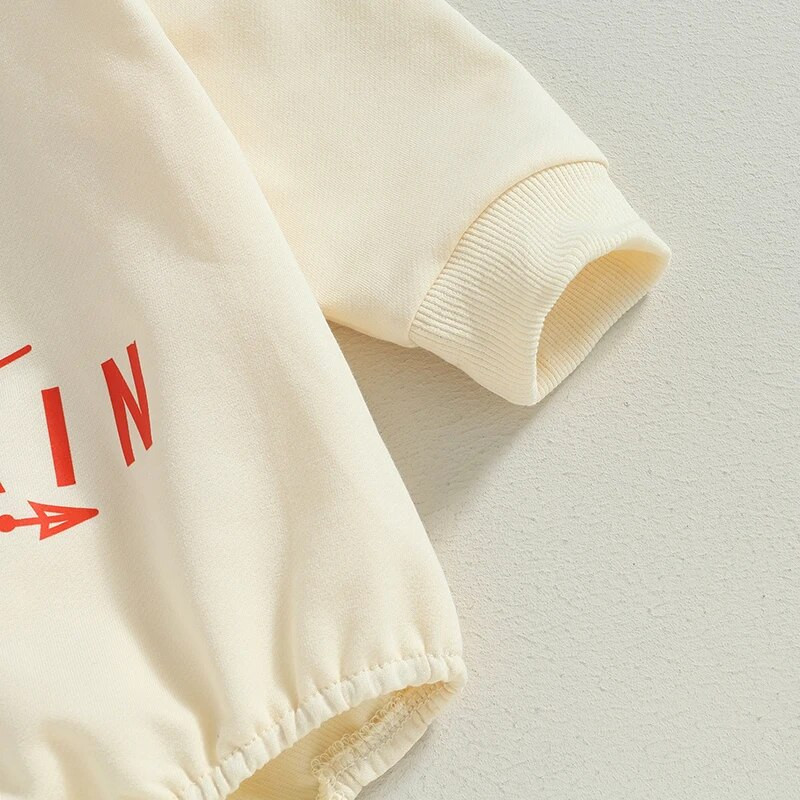 ma&baby 0-24M Хелоуин новородено бебе, малко дете, бебе, момче, момиче, гащеризон с щампа на букви с тиква, гащеризон с дълъг ръкав, костюми за игра