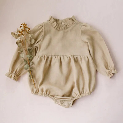 Tavaszi őszi újszülött kisbabák hosszú ujjú pamut vászon Body Jumpsuit babaruha 3-24 hónapos korig
