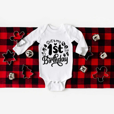 Az első születésnapom Body Body Babaruha Gyerek Játszóruha Születésnapi Party Ajándék Fiúk Lányok Romper csecsemők Téli divat Jumpsuit