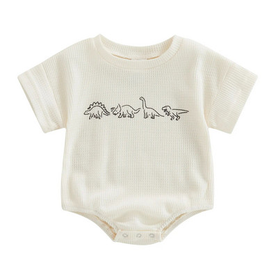 ma&baby 3-24M újszülött csecsemők lányok fiúk dinoszaurusz rövid ujjú jumpsuit napöltöny nyári kisgyermek ruházat