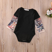 Nyári pamut Újszülött Boy Body Ruhák Tetoválások Nyomtatott Hosszú ujjú Body Jumpsuit Outfitek Fekete Szürke