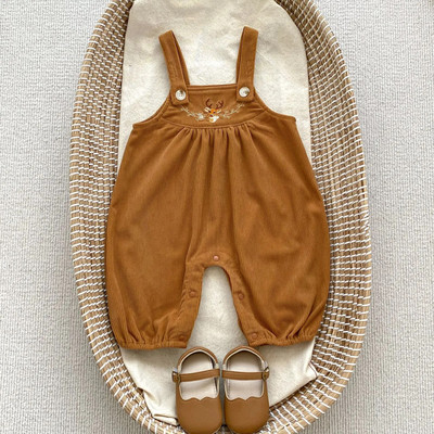 7218 Ins Newborn Clothes 2023 Autumn New Baby Girl`s Jumpsuit Cute Animal Print One Piece Clothes or Floral πουκάμισο