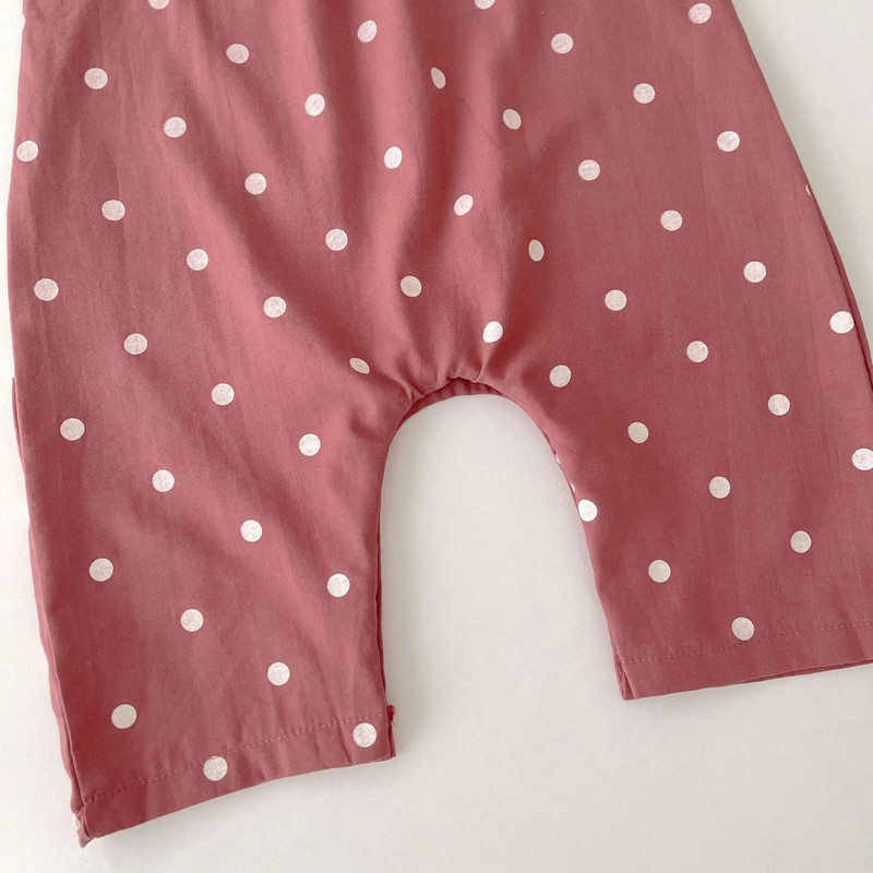 7792 Odjeća za novorođenčad Dječji kombinezon Jesen 2023 Novi točkasti jednodijelni komad odjeće za djevojčice Sling Čipka Penjačka odjeća bez rukava