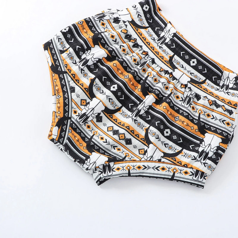 Ljetni kombinezoni za novorođenčad za djevojčice od 3 kom Ljetne dječje hlače kratkih rukava Set traka za glavu s kravljim uzorkom