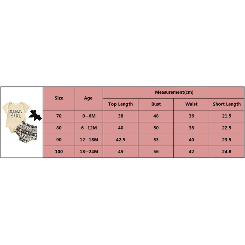 Ljetni kombinezoni za novorođenčad za djevojčice od 3 kom Ljetne dječje hlače kratkih rukava Set traka za glavu s kravljim uzorkom