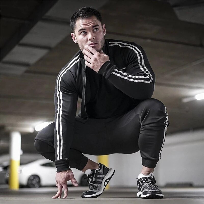 Muška trenerka Sportsko odijelo za slobodno vrijeme Pamučni kardigan sa samostojećim ovratnikom Kaput Hlače Dvodijelni Sportska odjeća za trening trčanja