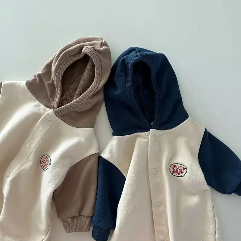 7538 Odjeća za novorođenčad Dječji kombinezon Jesen 2023. Novo Ins jednodijelna odjeća s vezom u boji koja odgovara dječacima