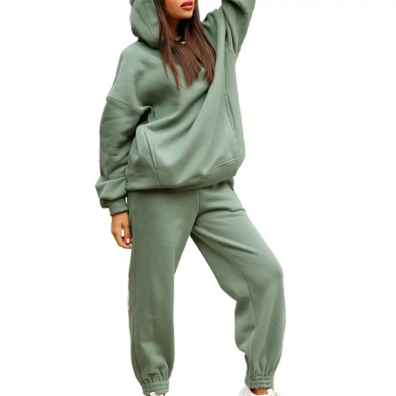 Zimska ženska trenirka Komplet 2 komada majica s kapuljačom Trening Sportsko odijelo za trčanje u teretani Sportska odjeća Odijelo za fitness