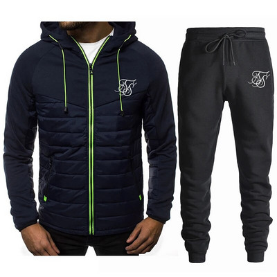 SIK SILK 2023 Ανδρικό παλτό Ζεστό επαγγελματικό casual Hoodie Παλτό με φερμουάρ+Παντελόνι Ανδρικό αθλητικό πουλόβερ το φθινόπωρο και το χειμώνα