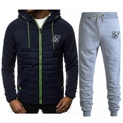 SIK SILK 2023 Ανδρικό παλτό Ζεστό επαγγελματικό casual Hoodie Παλτό με φερμουάρ+Παντελόνι Ανδρικό αθλητικό πουλόβερ το φθινόπωρο και το χειμώνα