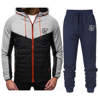 SIK SILK 2023 Ανδρικό παλτό Ζεστό επαγγελματικό casual Hoodie Παλτό με φερμουάρ+Παντελόνι Ανδρικό αθλητικό πουλόβερ το φθινόπωρο και το χειμώνα
