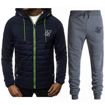 SIK SILK 2023 Ανδρικό παλτό Ζεστό επαγγελματικό casual Hoodie Παλτό με φερμουάρ+Παντελόνι Ανδρικό αθλητικό πουλόβερ το φθινόπωρο και το χειμώνα
