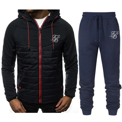 SIK SILK 2023 Ανδρικό παλτό Ζεστό επαγγελματικό casual Hoodie Παλτό με φερμουάρ+Παντελόνι Ανδρικό αθλητικό πουλόβερ το φθινόπωρο και το χειμώνα
