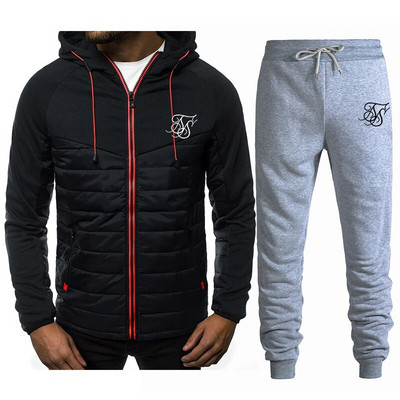 SIK SILK 2023 Ανδρικό παλτό Ζεστό επαγγελματικό casual Hoodie Παλτό με φερμουάρ+Παντελόνι Ανδρικό αθλητικό πουλόβερ το φθινόπωρο και το χειμώνα