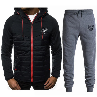 SIK SILK 2023 Ανδρικό παλτό Ζεστό επαγγελματικό casual Hoodie Παλτό με φερμουάρ+Παντελόνι Ανδρικό αθλητικό πουλόβερ το φθινόπωρο και το χειμώνα