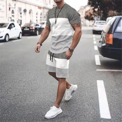 Egyszerű, kiváló minőségű új 3D nyomtatás Sport rövidnadrág tréningruha Férfi ruhák Férfi szett felsők ruhák