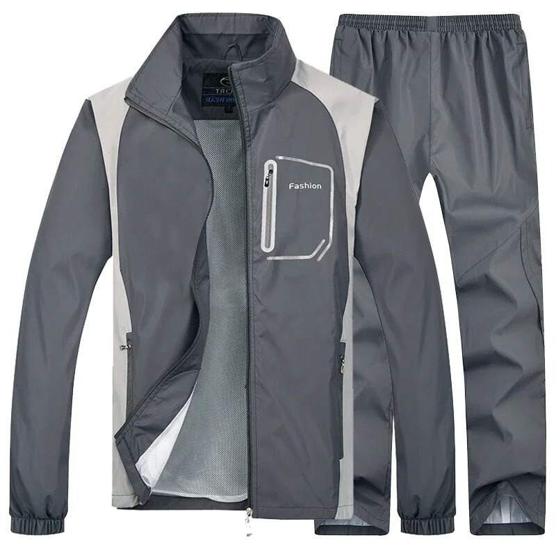 Мъжки спортен костюм Анцуг от 2 части Яке + Спортни панталони Екипировка С дълъг ръкав Джогинг Бягане Атлетичен Баскетбол Спортни комплекти костюми