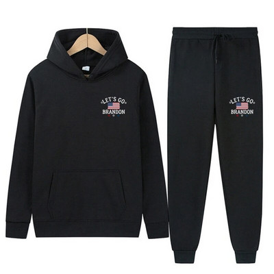 Σετ δύο τεμαχίων Casual Fleece Γυναικεία φόρμα ανδρών Χειμώνας 2022 Γυναικεία σετ Μεγάλου μεγέθους αθλητικό παντελόνι με κουκούλα Γυναικείο κοστούμι
