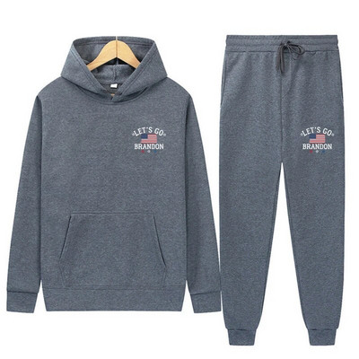 Σετ δύο τεμαχίων Casual Fleece Γυναικεία φόρμα ανδρών Χειμώνας 2022 Γυναικεία σετ Μεγάλου μεγέθους αθλητικό παντελόνι με κουκούλα Γυναικείο κοστούμι