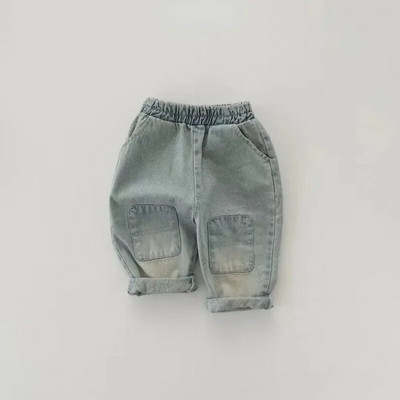 7470 Baby Pant Jeans 2023 Autumn Simple Fashion Boy`s Washed Jeans White Patch Soft Jeans Casual παντελόνι