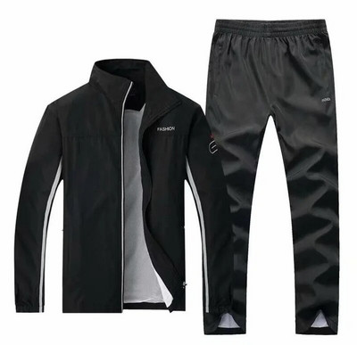 Αθλητική φόρμα Man Two Piece μπουφάν για πίστα μπάσκετ + παντελόνι Σετ Ανδρικά casual Sportswear Jogging Gym Sweat Suits ανδρικά ρούχα προπόνησης