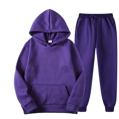 Ανδρική φόρμα Jogger Sportswear Casual πουλόβερ Μπλούζες Φούτερ Streetwear πουλόβερ Μονόχρωμο Fleece Hoodies αθλητικό κοστούμι Νέο
