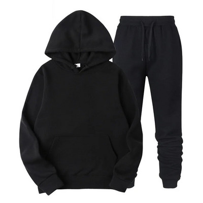 Ανδρική φόρμα Jogger Sportswear Casual πουλόβερ Μπλούζες Φούτερ Streetwear πουλόβερ Μονόχρωμο Fleece Hoodies αθλητικό κοστούμι Νέο