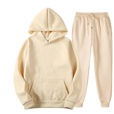 Ανδρική φόρμα Jogger Sportswear Casual πουλόβερ Μπλούζες Φούτερ Streetwear πουλόβερ Μονόχρωμο Fleece Hoodies αθλητικό κοστούμι Νέο