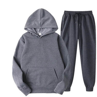 Ανδρική φόρμα Jogger Sportswear Casual πουλόβερ Μπλούζες Φούτερ Streetwear πουλόβερ Μονόχρωμο Fleece Hoodies αθλητικό κοστούμι Νέο