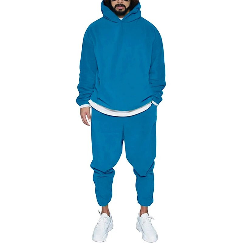 Мъжки анцуг Jogger Спортно облекло Ежедневни пуловери Спортни панталони Улично облекло Пуловер Едноцветен полар Суичъри Спортен костюм Нов