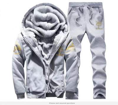 2023-as új téli vastag férfi sportruha tréningruha kapucnis sportruházat cipzáras kardigán kapucnis gyapjú nadrág nadrág alkalmi férfi szett