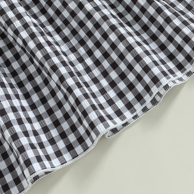 Карирана рокля за бебета и момичета, принцеса, прекрасна лятна рокля без ръкави с А-силует, детско плажно парти облекло, бебешко памучно облекло